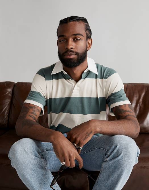 Madewell klær hav menn rugby kortermet poloskjorte 260F618