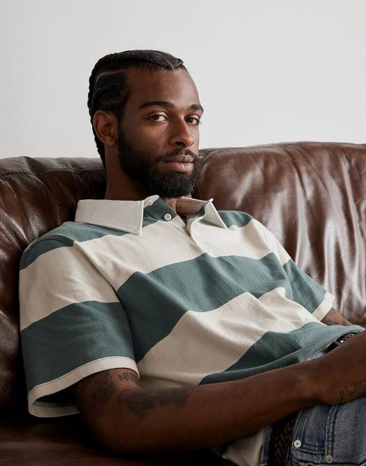 Madewell klær hav menn rugby kortermet poloskjorte 260F618