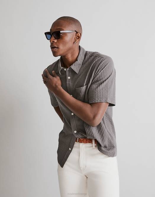 Madewell klær kamille menn enkel kortermet skjorte vid seersucker 260F246