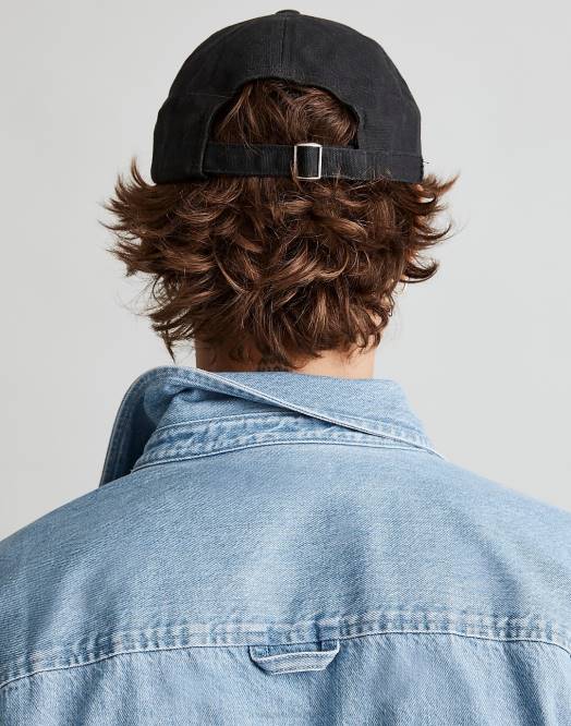 Madewell klær kersey vask menn enkel langermet skjorte i denim 260F240