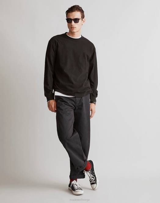 Madewell klær midnattsgrønn menn børstet langermet boxy t-skjorte 260F355