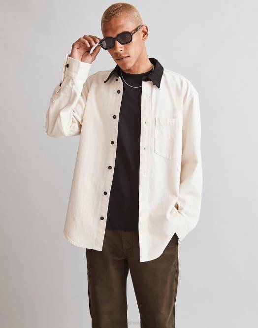 Madewell klær naturlig menn enkel denimskjorte med kordfløyelkrage 260F243