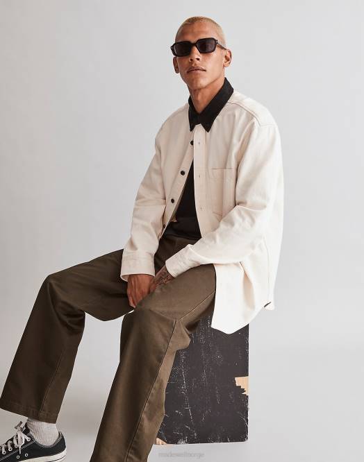 Madewell klær naturlig menn enkel denimskjorte med kordfløyelkrage 260F243