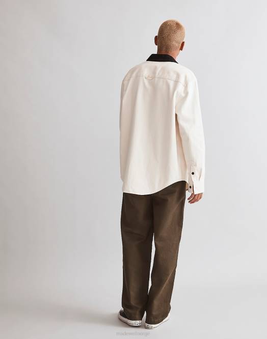 Madewell klær naturlig menn enkel denimskjorte med kordfløyelkrage 260F243