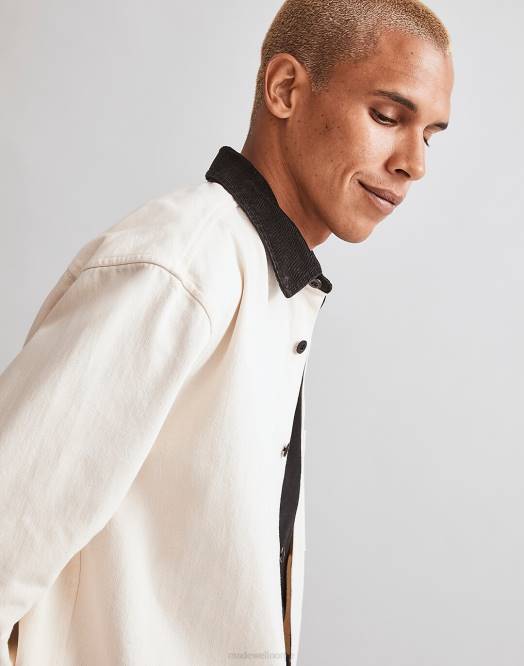 Madewell klær naturlig menn enkel denimskjorte med kordfløyelkrage 260F243