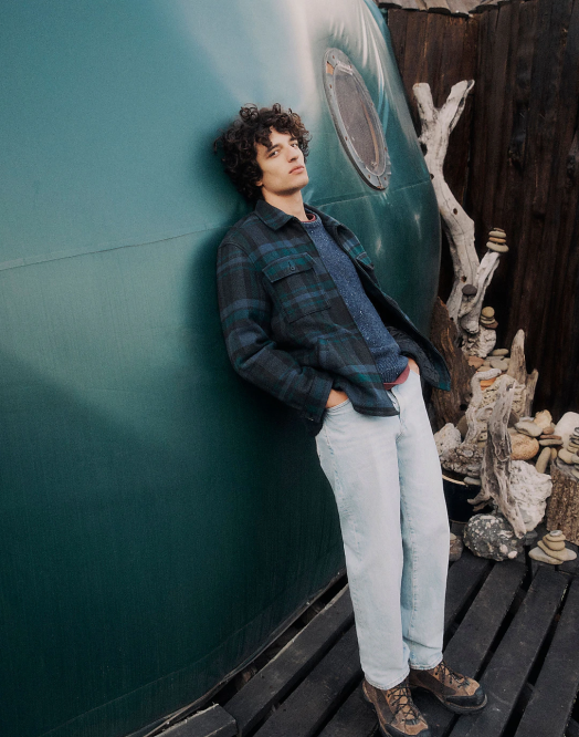 Madewell klær nesten svart menn flanell skjorte-jakke rutete 260F278