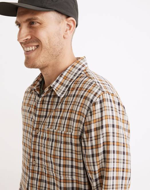 Madewell klær stål grønn menn dobbeltvevd perfekt langermet skjorte 260F285