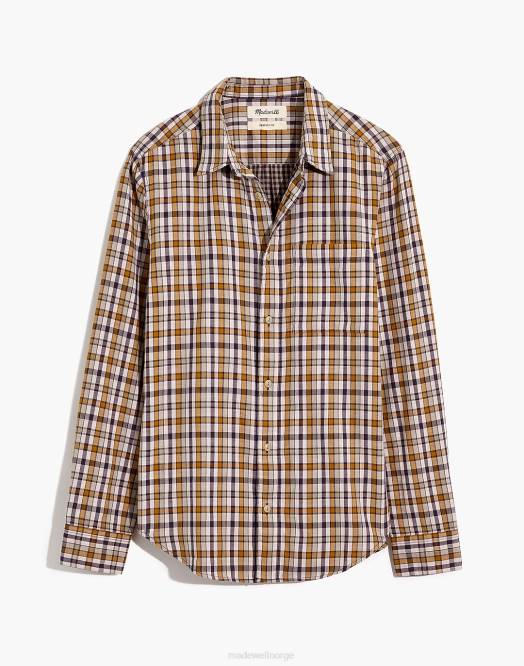 Madewell klær stål grønn menn dobbeltvevd perfekt langermet skjorte 260F285