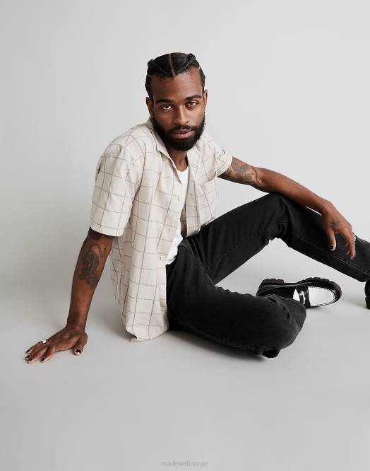 Madewell klær stål menn enkel kortermet skjortestripe 260F272