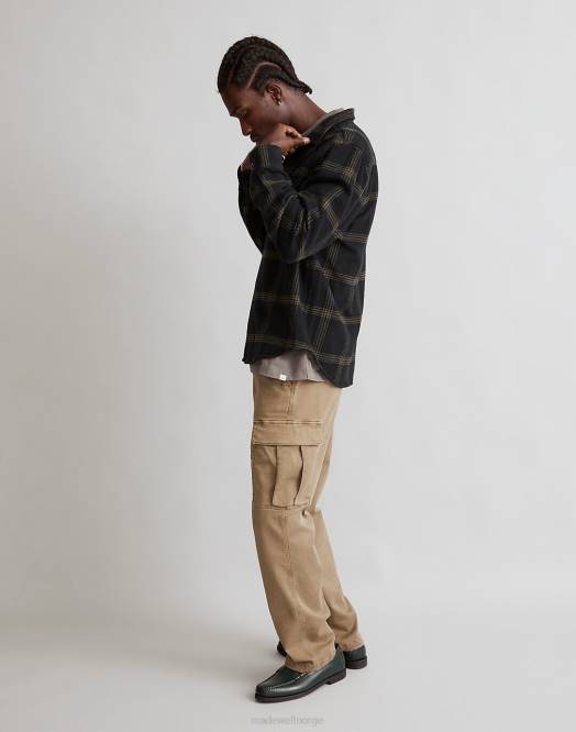 Madewell klær svart kull menn lett skjortejakke i børstet flanell 260F310