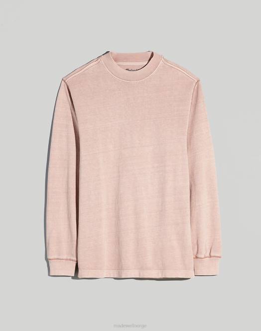 Madewell klær svart kull menn plaggfarget mockneck langermet t-skjorte 260F354