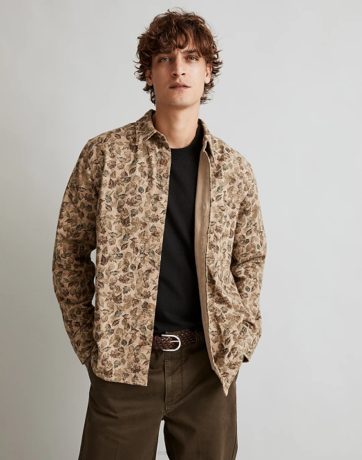 Madewell klær trehytte menn enkel langermet skjorte i flanell på søndag 260F302