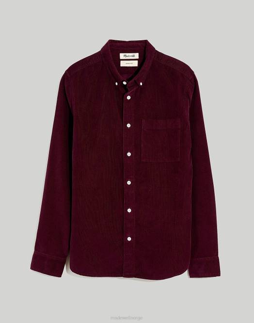 Madewell klær varm kanel menn cordfløyel perfekt langermet skjorte 260F239