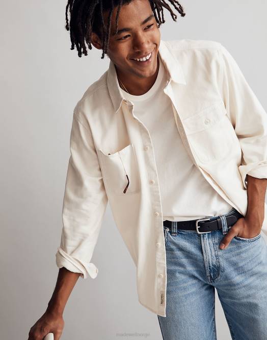 Madewell klær vintage lin menn plaggfarget arbeidsskjorte 260F312
