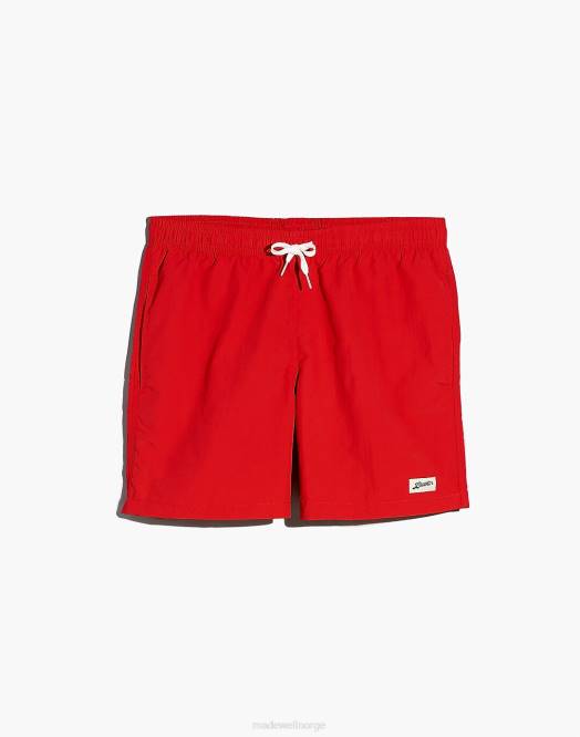 Madewell klær solid rød menn badende badebukse i solid 260F387