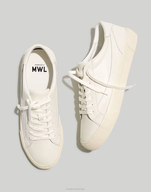 Madewell fottøy blekt pergament menn fortau low-top sneakers skinn 260F627
