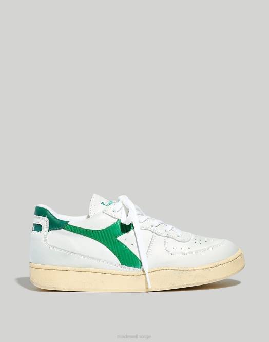 Madewell fottøy hvit/verdant grønn menn diadora mi basket lo brukte joggesko 260F625