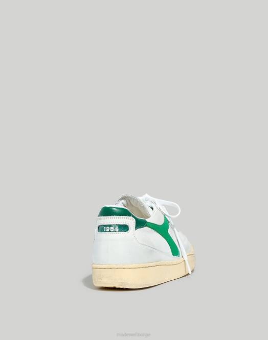 Madewell fottøy hvit/verdant grønn menn diadora mi basket lo brukte joggesko 260F625