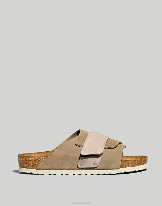 Madewell fottøy taupe menn birkenstock kyoto-sandaler i semsket skinn 260F401