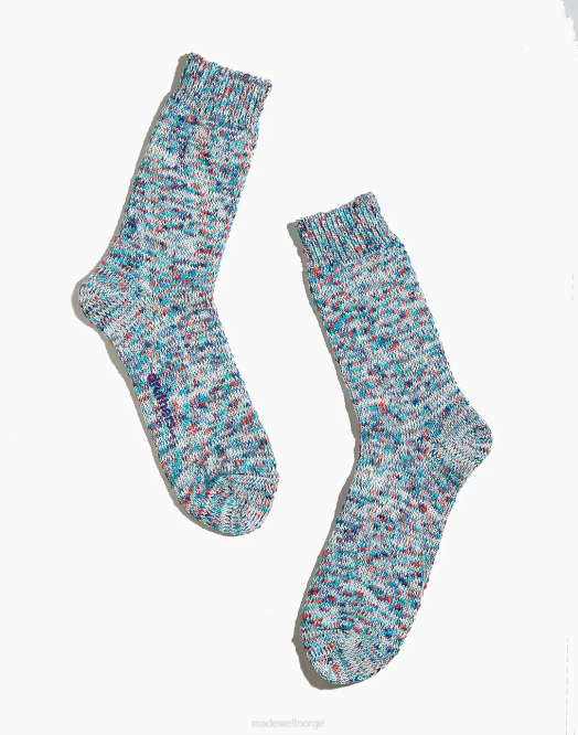 Madewell tilbehør blå multi menn druthers organiske bomull tie-dye crew sokker 260F471